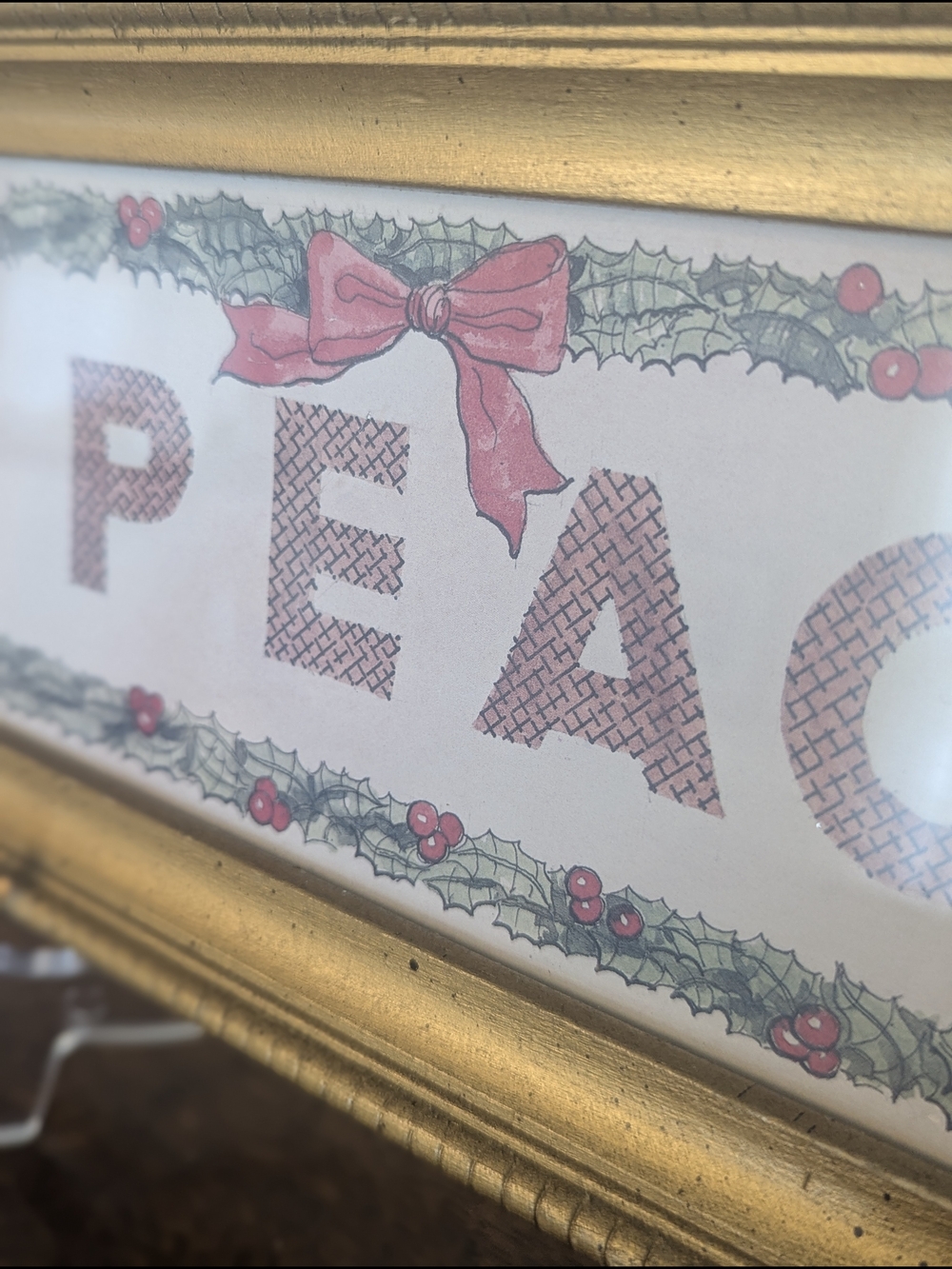 Charles F. Humphrey "Peace" Framed Christmas Art Print Vintage